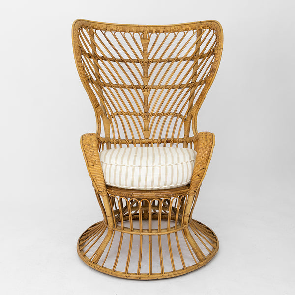 A Pair of Italian Peacock Chairs by Bonacina