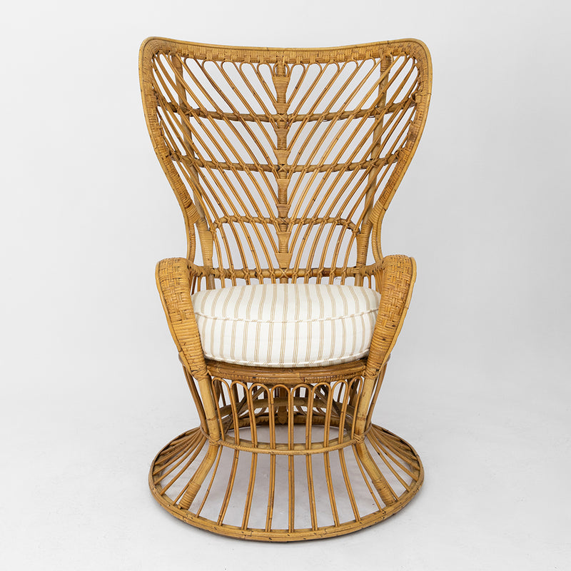 A Pair of Italian Peacock Chairs by Bonacina