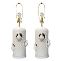 A Pair of Vintage Glazed Bird Nest Table Lamps