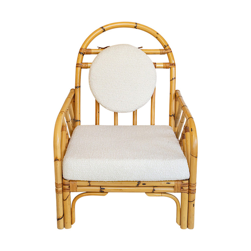 A Pair of Vintage Rattan Armchairs with Arched Backs