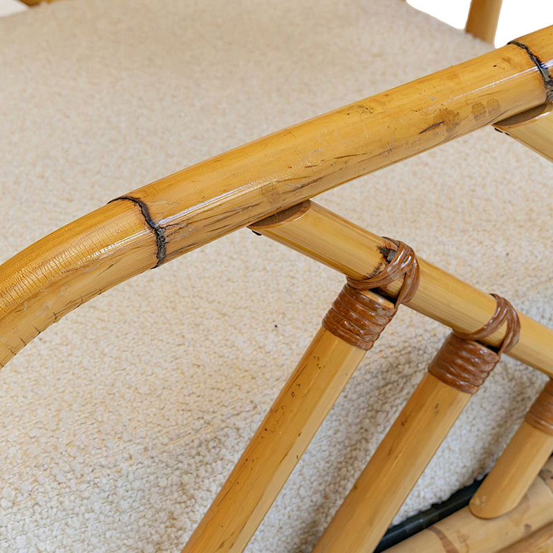 A Pair of Vintage Rattan Armchairs with Arched Backs