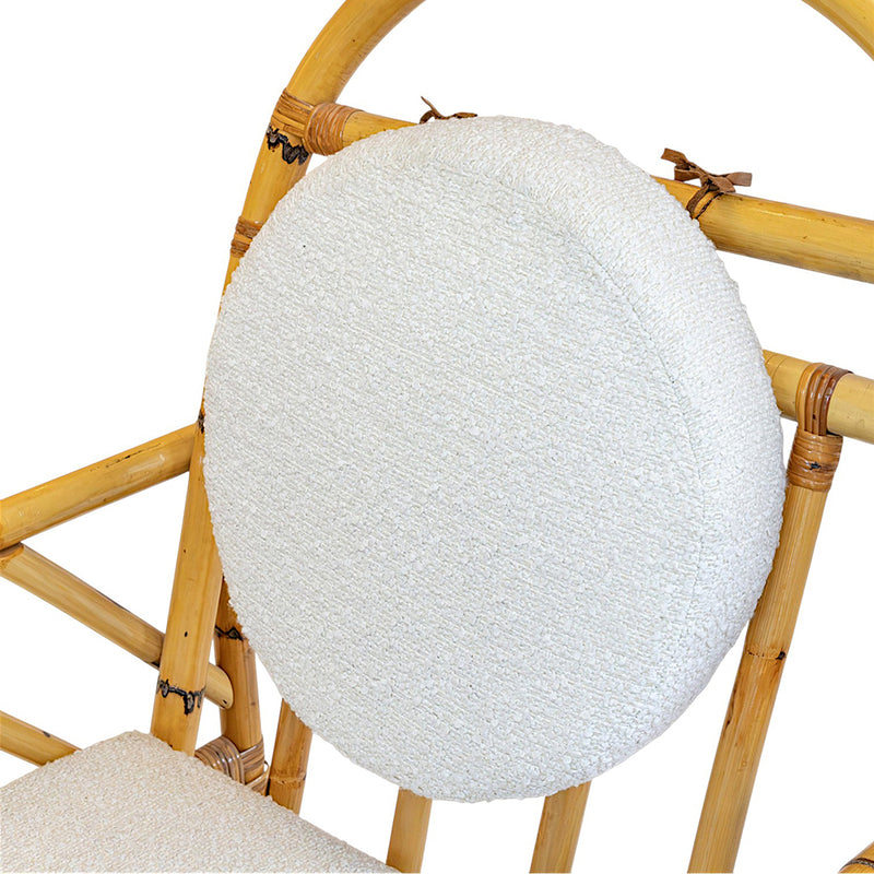 A Pair of Vintage Rattan Armchairs with Arched Backs
