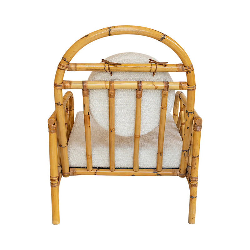 A Pair of Vintage Rattan Armchairs with Arched Backs