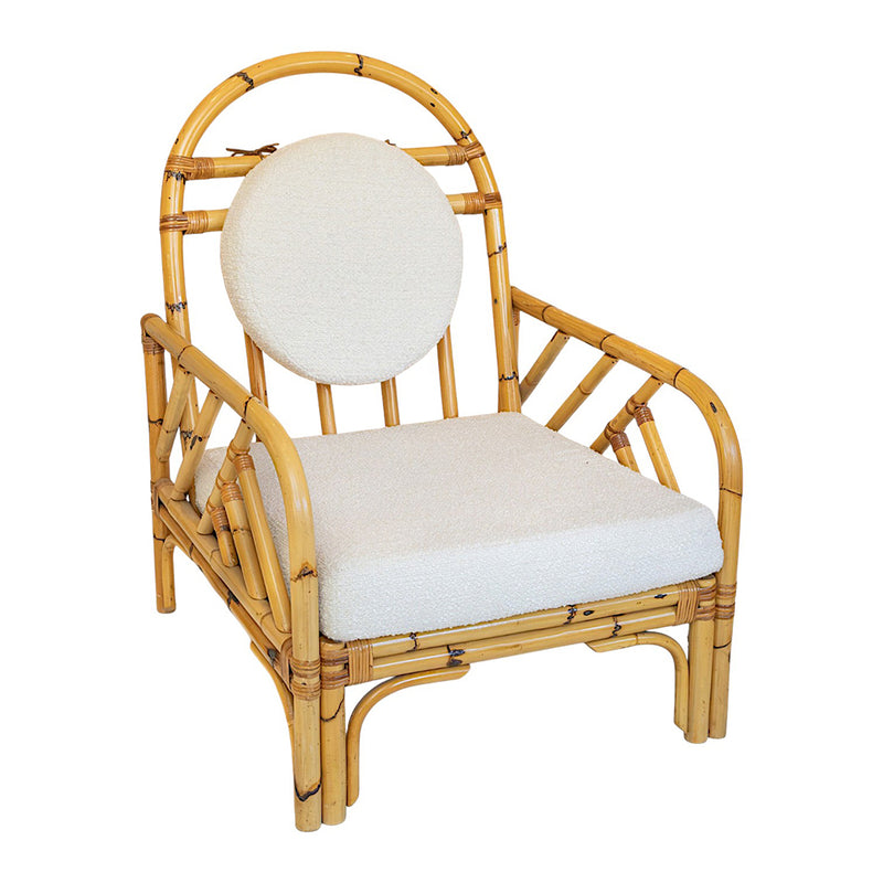 A Pair of Vintage Rattan Armchairs with Arched Backs