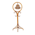 A Rattan Bell-Shaped Floor Lamp