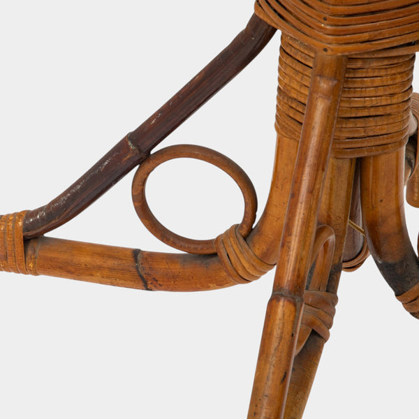 A Rattan Bell-Shaped Floor Lamp