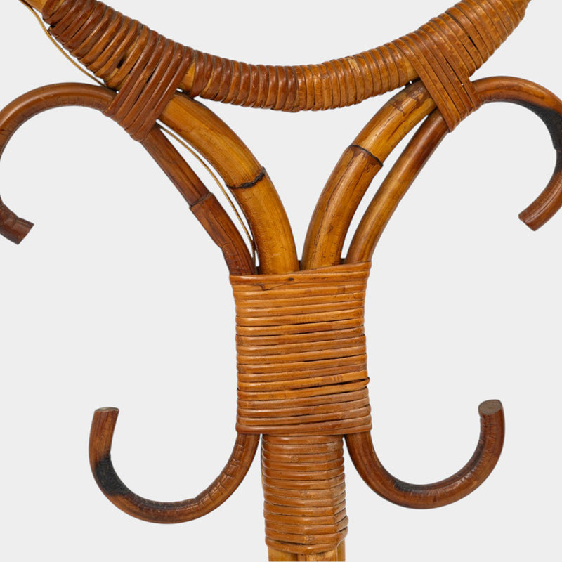 A Rattan Bell-Shaped Floor Lamp