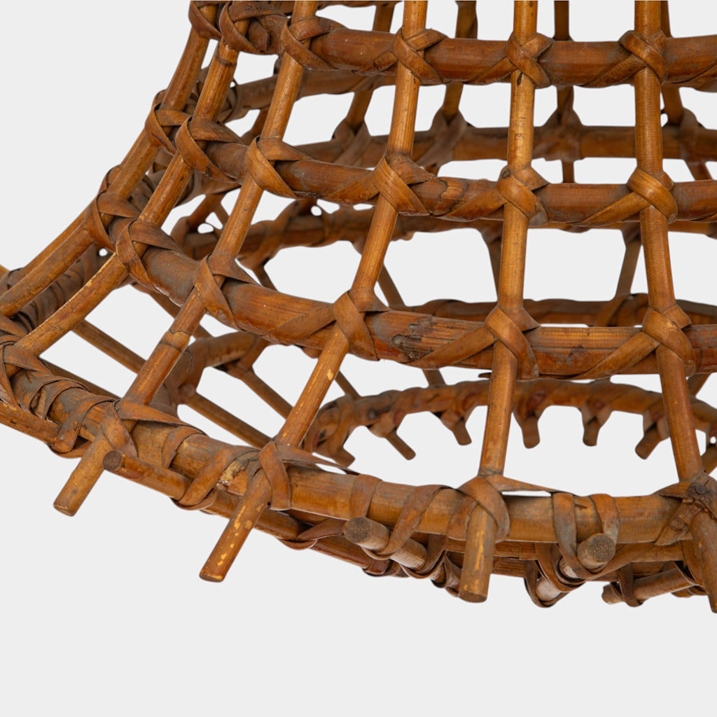 A Rattan Bell-Shaped Floor Lamp