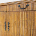 A Rattan Sideboard with Black Iron Hardware attributed to Audoux Minet