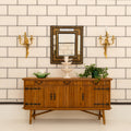 A Rattan Sideboard with Black Iron Hardware attributed to Audoux Minet