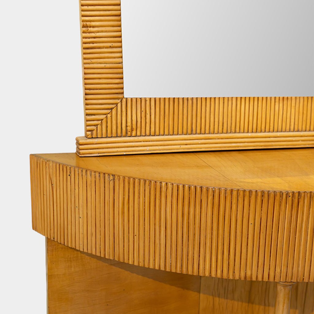 A Vintage Rattan Hall Stand with Mirror