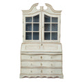 An 18th-Century Cream White Painted Gustavian Secretary Cabinet