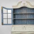 An 18th-Century Cream White Painted Gustavian Secretary Cabinet