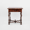 An Antique Louis XIV Walnut Side Table on Turned Legs