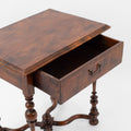 An Antique Louis XIV Walnut Side Table on Turned Legs