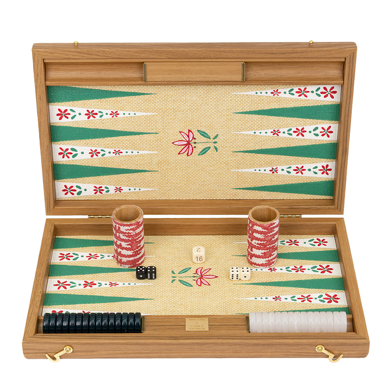 Casa Branca x Nine Fair Poinsettia Backgammon Board