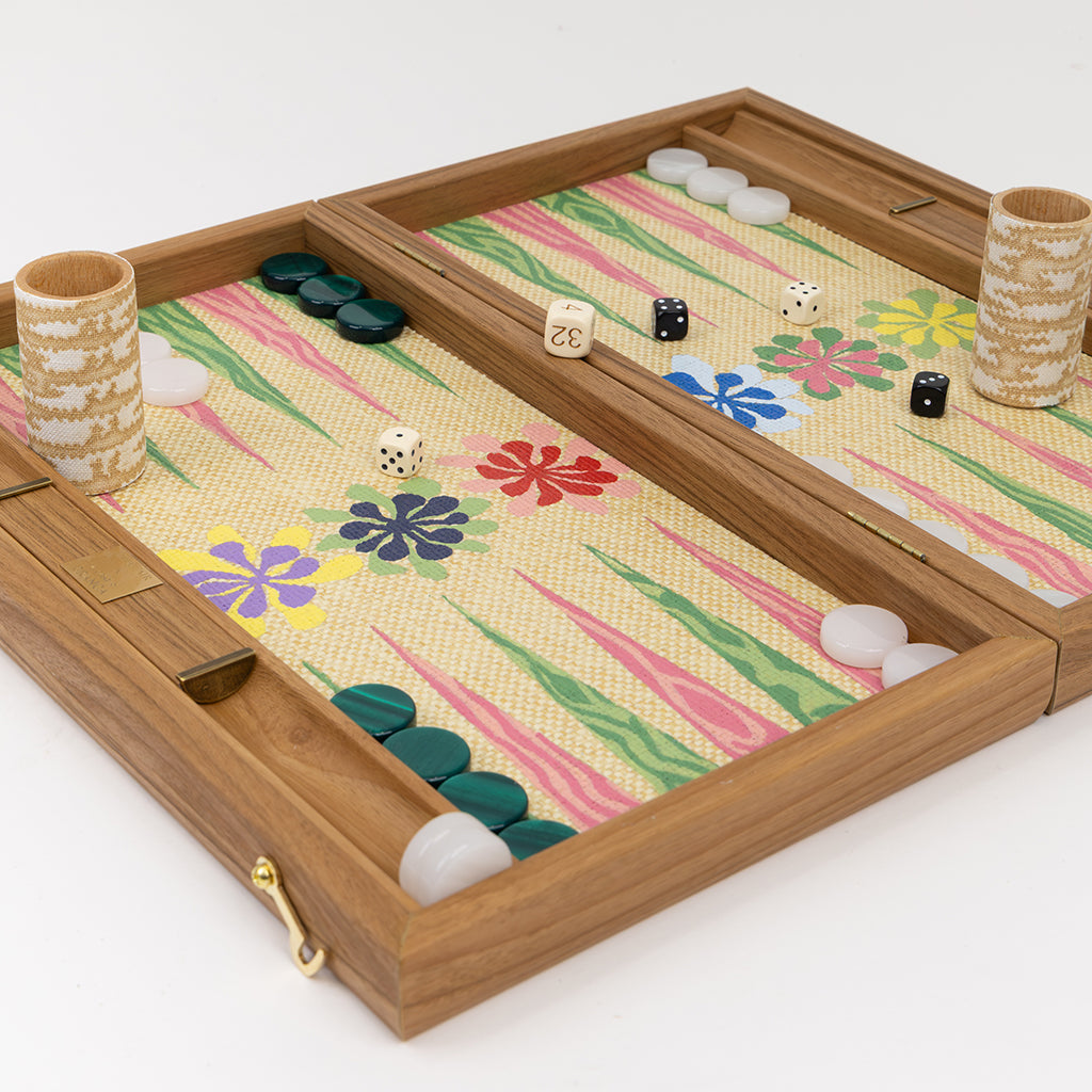 Casa Branca x Nine Fair Faux Bois Floral Backgammon Board