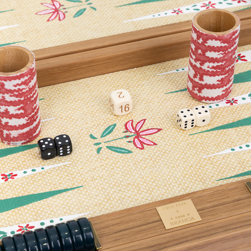 Casa Branca x Nine Fair Poinsettia Backgammon Board