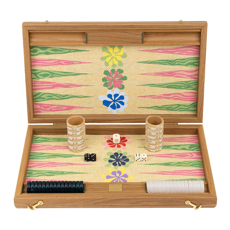 Casa Branca x Nine Fair Faux Bois Floral Backgammon Board