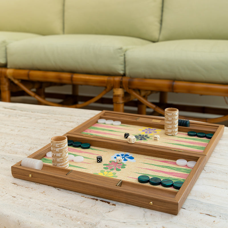 Casa Branca x Nine Fair Faux Bois Floral Backgammon Board