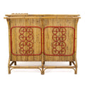 Vintage Bamboo Bar with Red Lacquered Fleurette