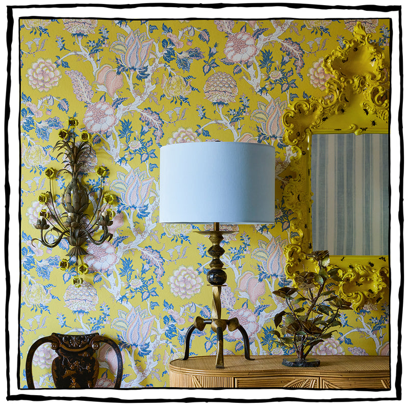 Ceramic Baroque-Style Mirror with Hand-painted Insects