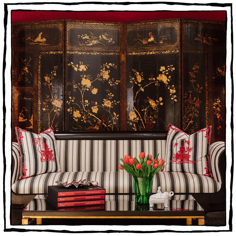 19th Century Biedermeier Bench with Scrolled Arms on Claw Feet