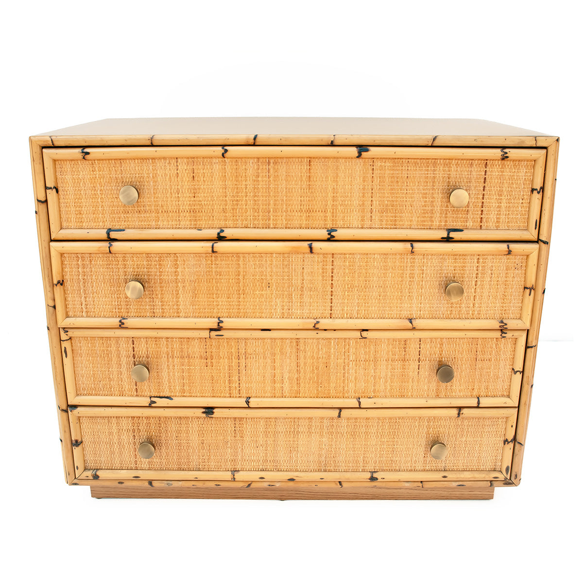 Vintage Bielecky Cane and Rattan Chest of Drawers