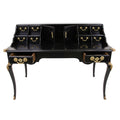 Louis XV Style Black Lacquered Writing Desk