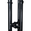 A Pair of Faux Bamboo Black Lacquered Étagères with Glass Shelves
