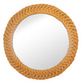 Braided Rattan Circle Mirror