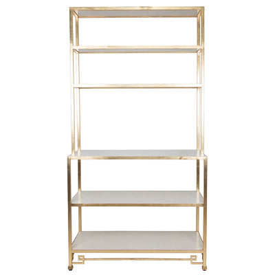 Gilded Brass and White Etagere in the style of Parish Hadley