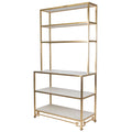 Gilded Brass and White Etagere in the style of Parish Hadley