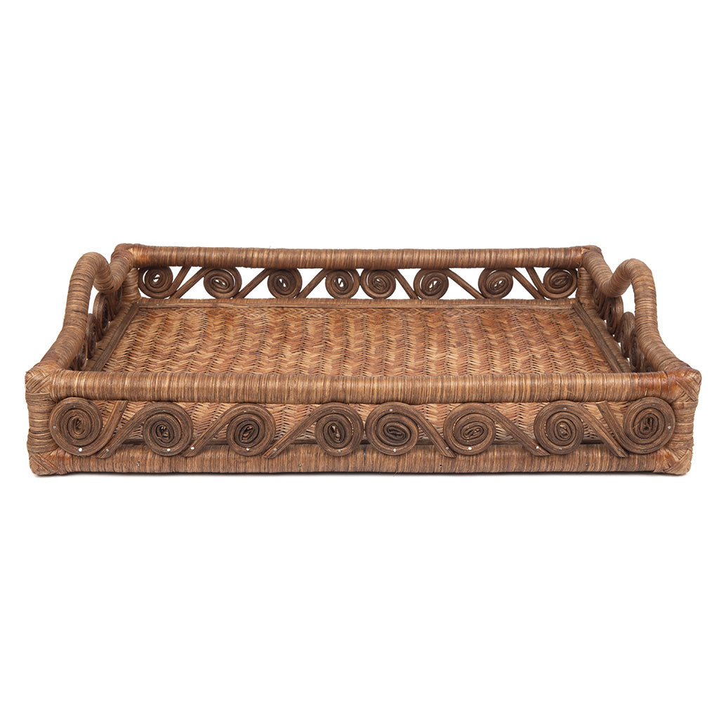 Rattan Swirl Tray