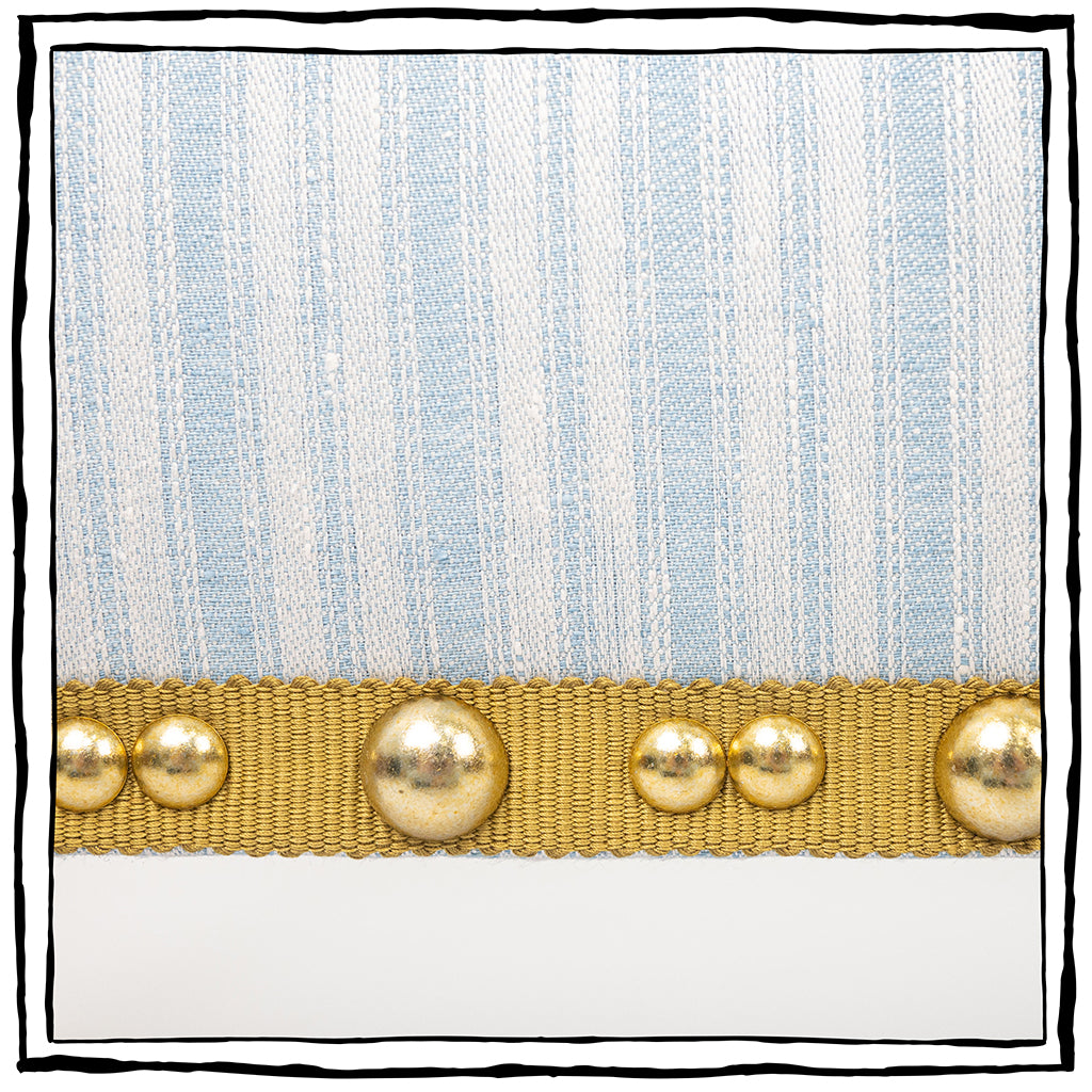 Brighton Bench In Lino Branca Stripe Mini In Sky