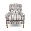Brighton Club Chair In Lino Damasco In Bruno
