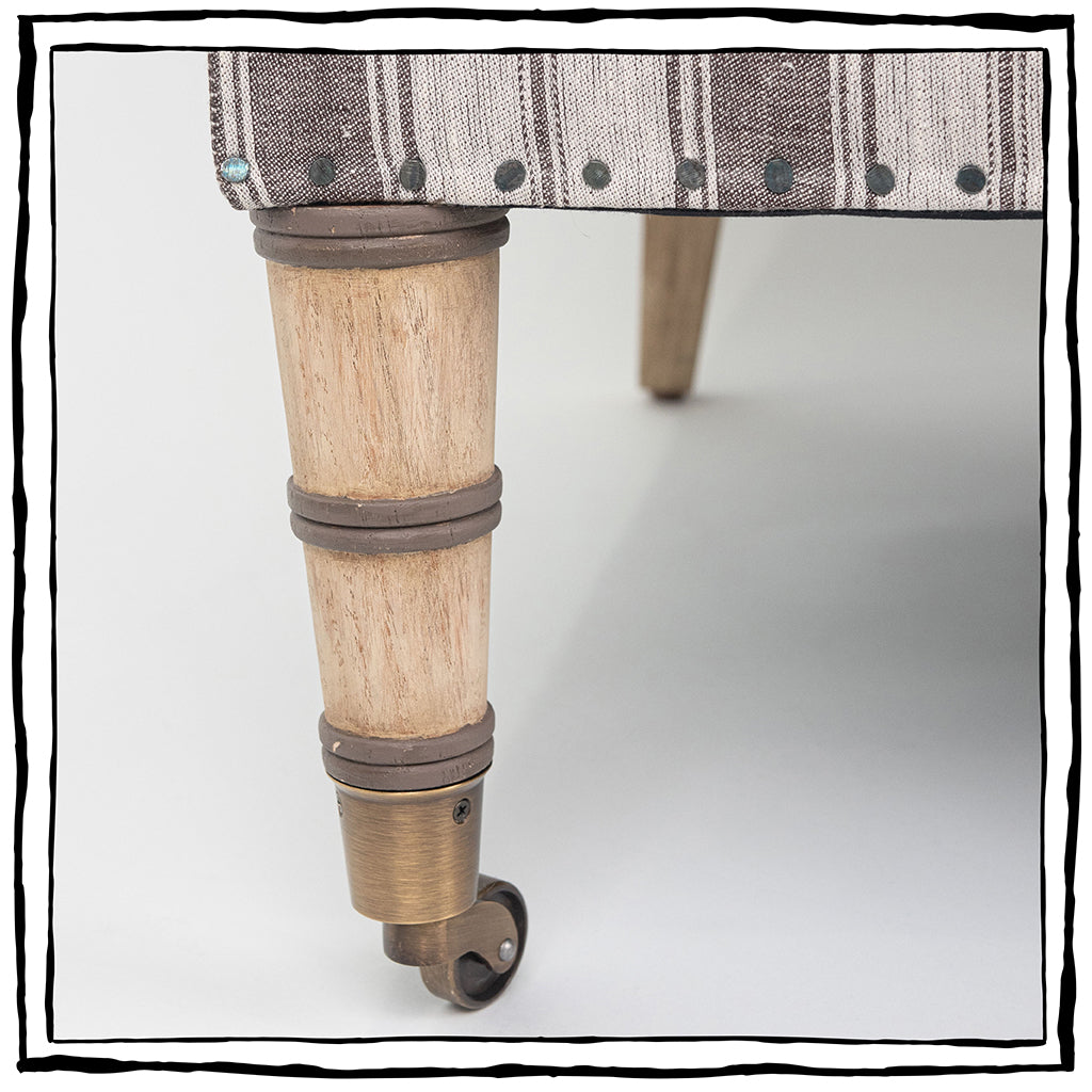 Brighton Club Chair In Lino Damasco In Bruno