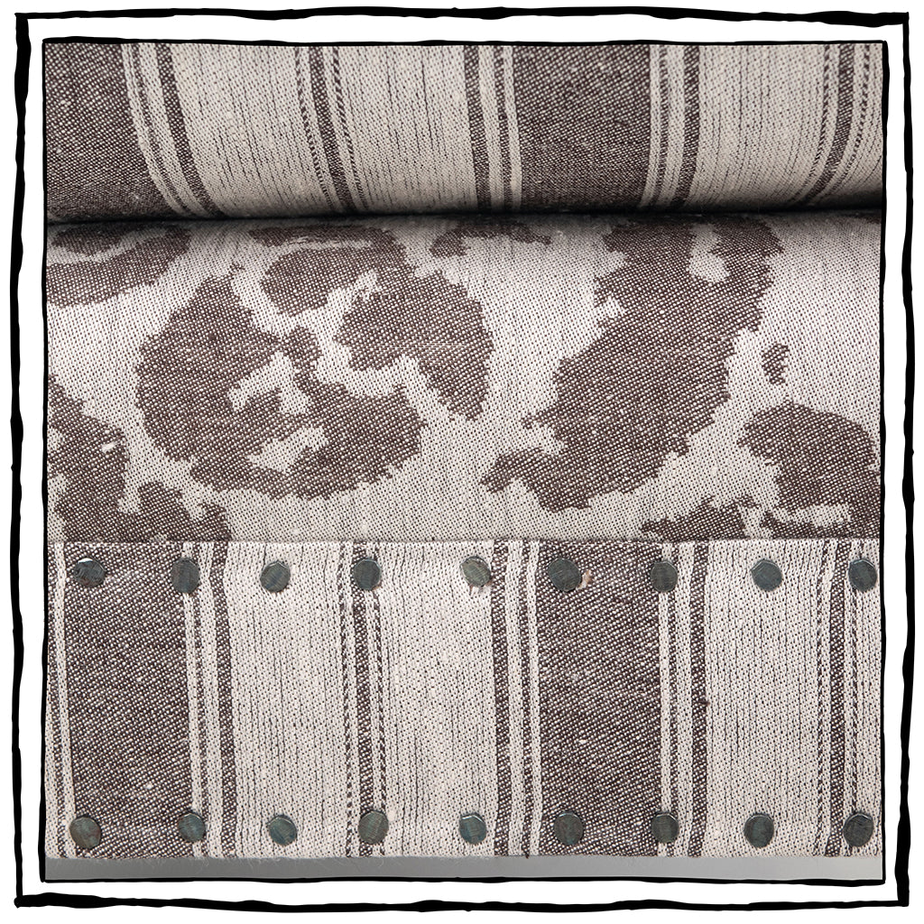 Brighton Club Chair In Lino Damasco In Bruno