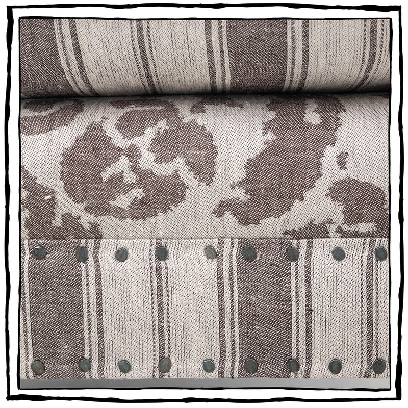 Brighton Club Chair In Lino Damasco In Bruno