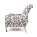Brighton Club Chair In Lino Damasco In Bruno