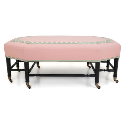Brighton Octagonal Ottoman in Giardino in Peach