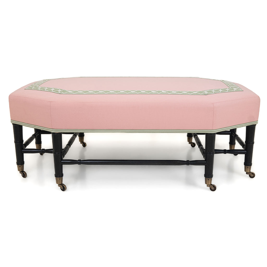 Brighton Octagonal Ottoman in Giardino in Peach