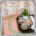 Brighton Octagonal Ottoman in Giardino in Peach