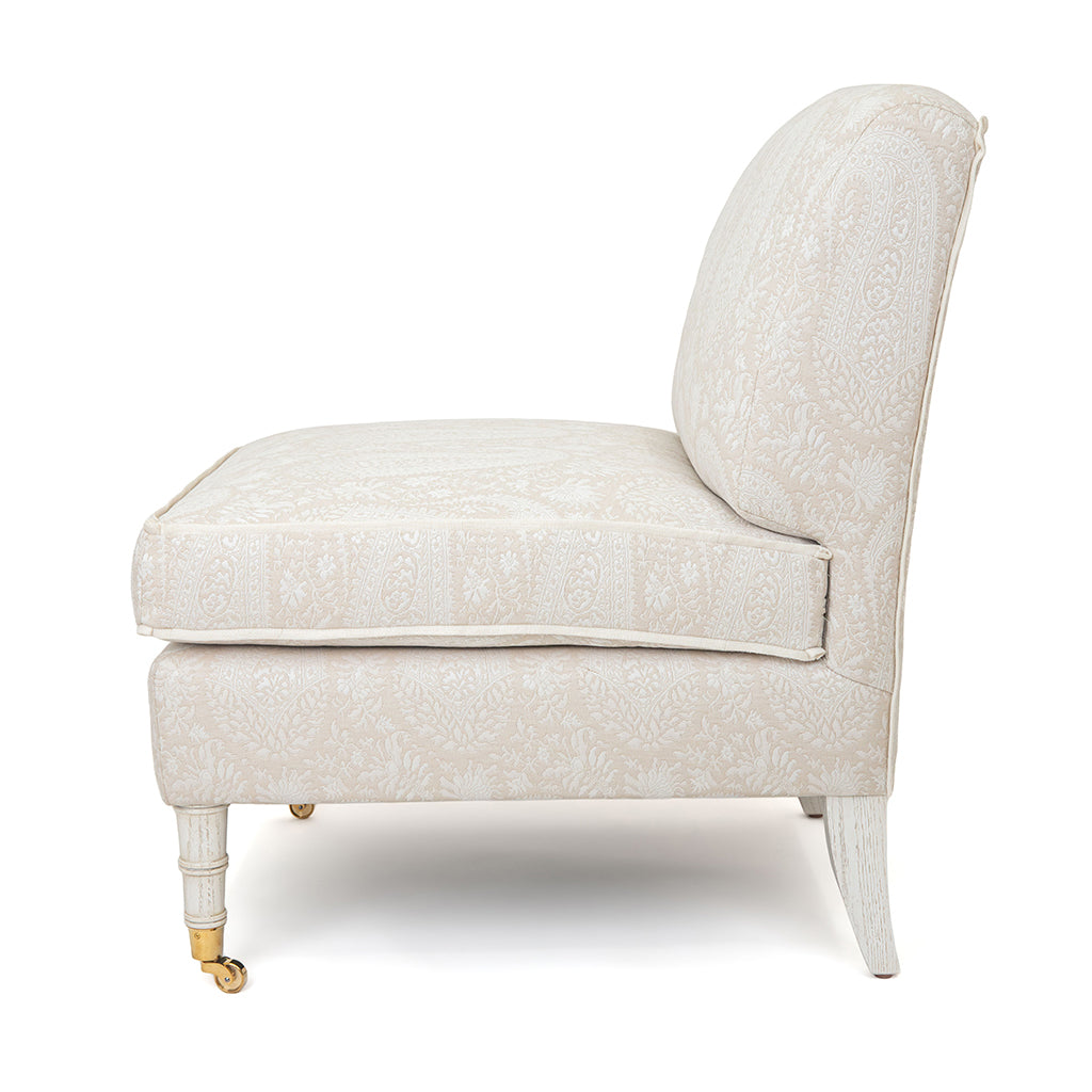 Brighton Slipper Chair in Manali Parchment