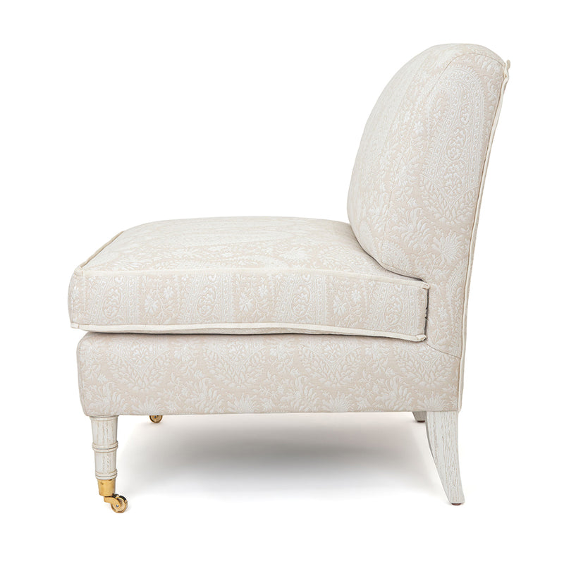 Brighton Slipper Chair in Manali Parchment