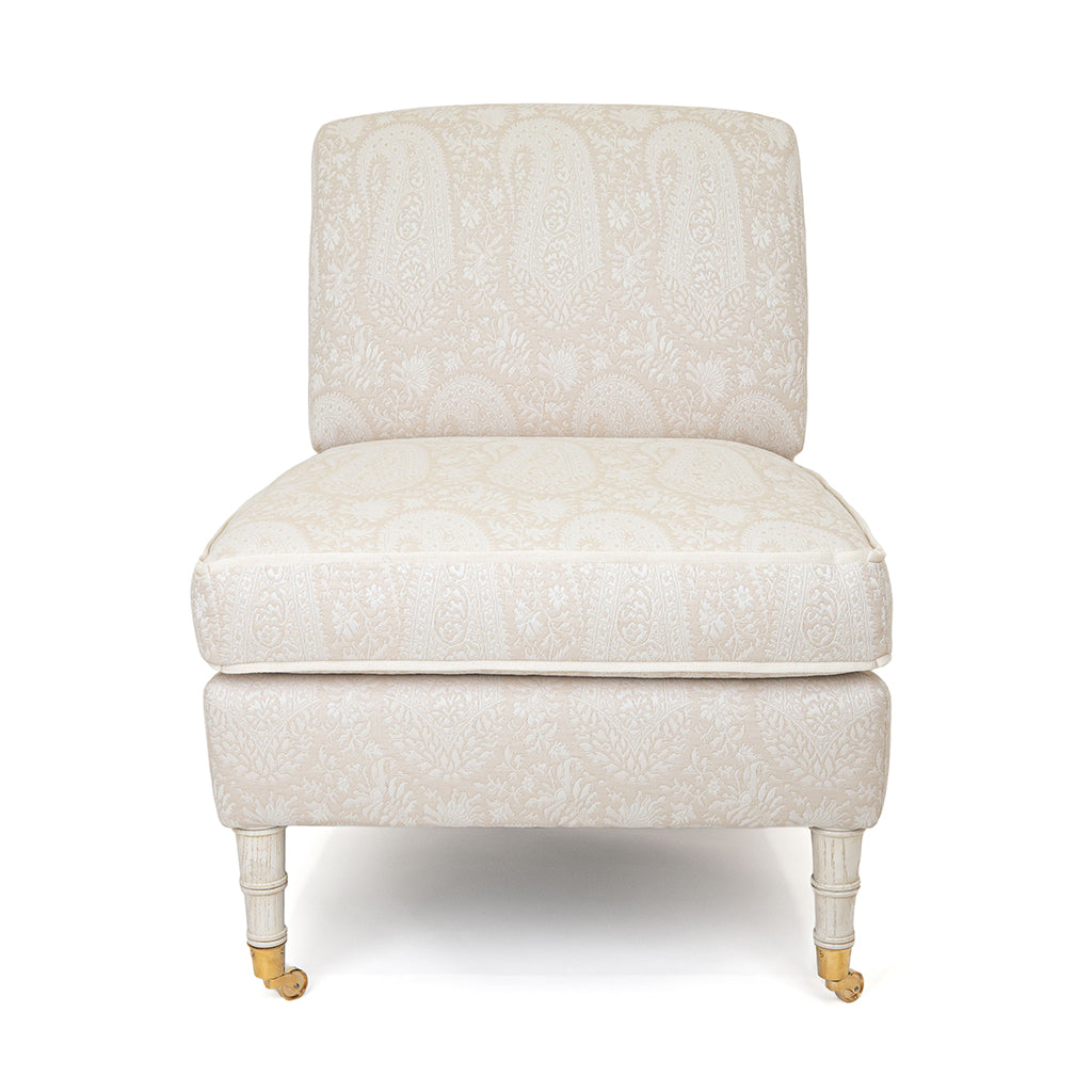 Brighton Slipper Chair in Manali Parchment