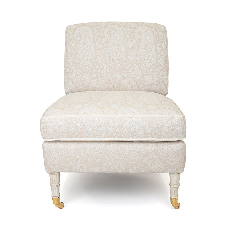 Brighton Slipper Chair in Manali Parchment