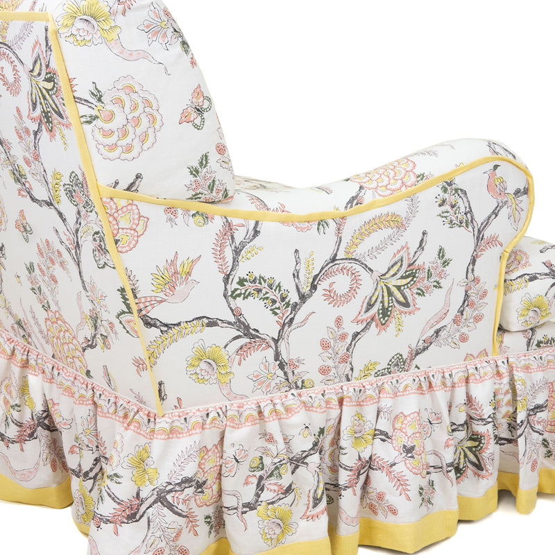 Lancaster Sofa in Palampore in Salmon and Roman