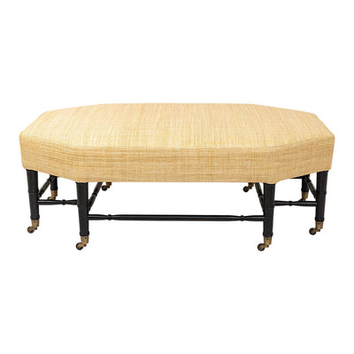 Brighton Octagonal Ottoman in Raffia Quadri Natural