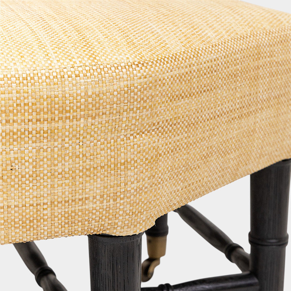 Brighton Octagonal Ottoman in Raffia Quadri Natural